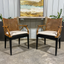 Safavieh Gianni Arm Chair Wicker and Wood - Set of 2