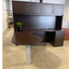 D Top Office Desk with Hutch and Pedestal Drawers
